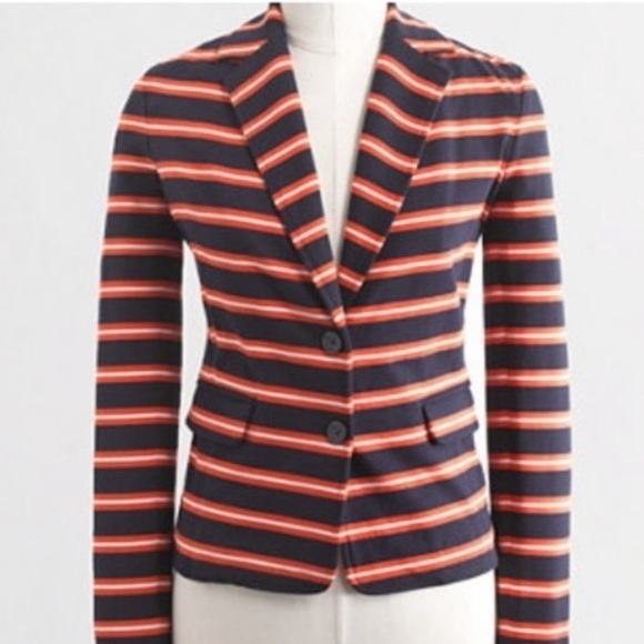 J. Crew Factory navy striped knit blazer XS - Picture 1 of 8